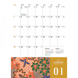 Batik Wire-O Desk Calendar 2024