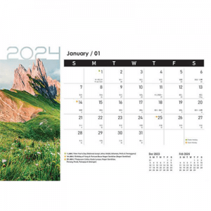 Majestic Scenery ll Wire-O Desk Calendar 2024
