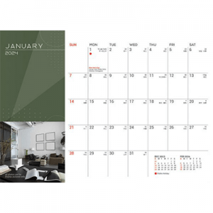 Custom Horizontal ll Wire-O Desk Calendar 2024