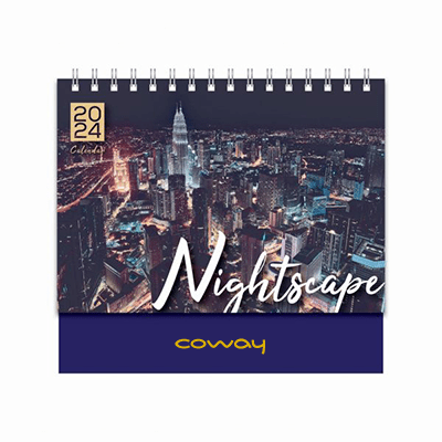 Nightscape ll Wire-O Desk Calendar 2024