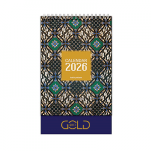 Batik Wire-O Desk Calendar 2026