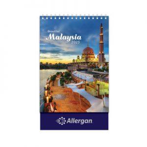 Beautiful Malaysia Wire-O Desk Calendar 2025