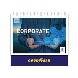 Corporate lll Wire-O Desk Calendar 2025