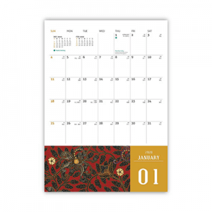 Batik Wire-O Desk Calendar 2026