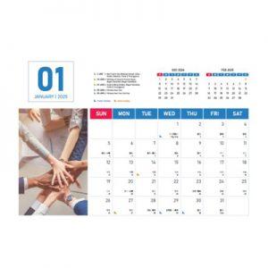 Corporate lll Wire-O Desk Calendar 2025