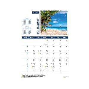 Majestic Beaches lll Wire-O Desk Calendar 2025