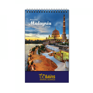 Beautiful Malaysia Wire-O Desk Calendar 2026
