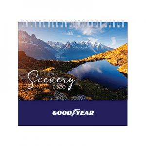 Majestic Scenery lll Wire-O Desk Calendar 2026