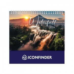 Majestic Waterfall ll Wire-O Desk Calendar 2026