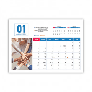 Corporate lll Wire-O Desk Calendar 2026