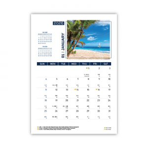 Majestic Beaches lll Wire-O Desk Calendar 2026