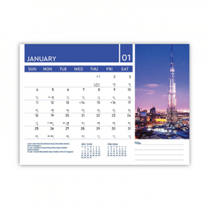 Nightscape lll Wire-O Desk Calendar 2026