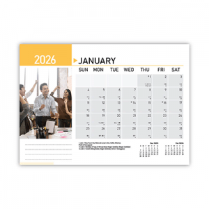Teamwork Wire-O Desk Calendar 2026