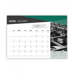 Industrial Wire-O Desk Calendar 2026